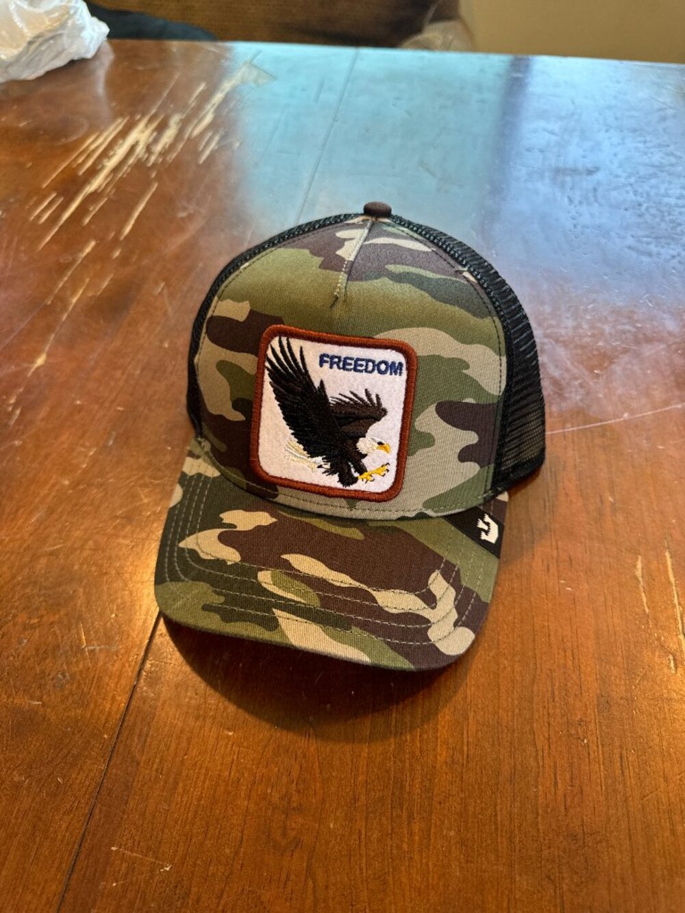 Goorin Bros “Freedom” Eagle Trucker Hat – Camo, New with Tags
